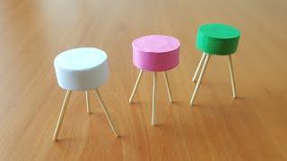 DIY Mini Paper Stool  Mini Paper Furniture for Doll House  Paper craft