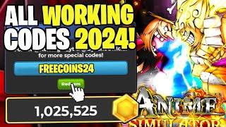 *NEW* ALL WORKING CODES FOR ANIME SIMULATOR IN 2024 ROBLOX ANIME SIMULATOR CODES