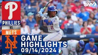 Mets vs Phillies 9142024  NY Mets Highlights  SNY