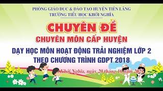 DẠY HỌC MÔN HOẠT ĐỘNG TRẢI NGHIỆM LỚP 2 - TRƯỜNG TIỂU HỌC KHỞI NGHĨA