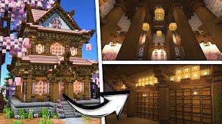 How to Build a Cherry Blossom Temple Interior  Minecraft 1.20 Tutorial