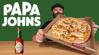 Trying Papa Johns new TABASCO Pizza. 