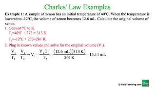 Charles Law  Chemistry Lesson