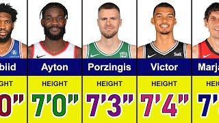 Tallest NBA Players in 2023-2024 Season  Joel Embiid Victor Wembanyama Brook Lopez Porzingis