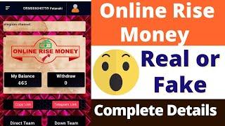 Online Rise Money Real or Fake  Online Rise Money Withdrawal  Online Rise Money Pvt Ltd  Review