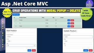 CRUD Operations Using Modal Popup in ASP.NET Core MVC  CRUD Application with ASP.NET Core - Delete