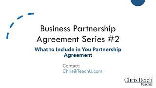 What You Should Include in Your Business Partnership Agreement
