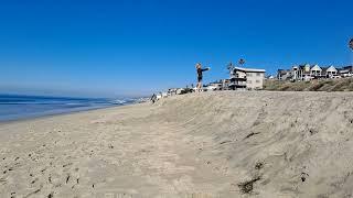 11yo Sammy doing flips at Carlsbad Beach. December 19 20222