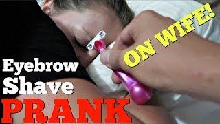 EYEBROW SHAVE PRANK ON SLEEPING WIFE - Top Husband Vs Wife Pranks Of 2018