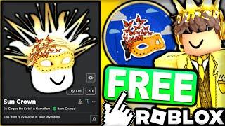 FREE ACCESSORIES HOW TO GET Cirque Sun Inspired Crown & Monarch Inspired Mask ROBLOX EVENT