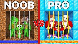 JJs STRONG Family vs Mikeys WEAK Family Prison Battle in Minecraft - Maizen