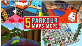 Top 5 Best Parkour maps for Minecraft pe  Minecraft parkour maps 1.20  Parkour maps mcpe