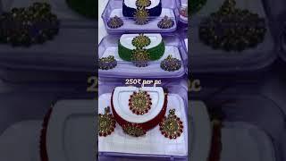 Designer Choker Necklace Set Crystal Work  Chik Sets Wholesale Price  Artificial Jewellery Sadar