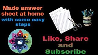 How to make answer sheet at home for exams