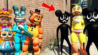 CAN FREDDY AND THE ANIMATRONICS SAVE CHICA FROM CARTOON MOUSE GTA 5 FNAF Mods