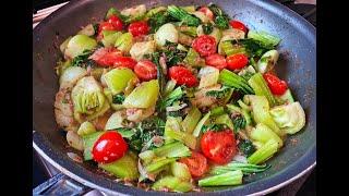 Bok Choy with Corned Beef  CaribbeanPot.com