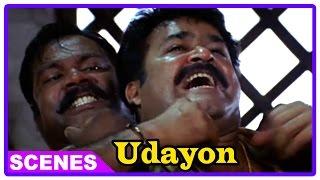 Udayon Movie Scenes  Mohanlal Jr fights with Manoj K Jayan & Kalabhavan Mani  Laya