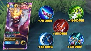 FRANCO FULL BUILD DAMAGE  Totally Insane FRANCO BEST BUILD & EMBLEM FOR ONE HOOK CRITICAL  MLBB