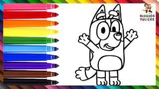 Dibuja y Colorea A Bingo De Bluey  Dibujos Para Niños