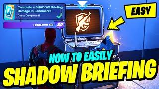 How to EASILY Complete a SHADOW Briefing & Damage Opponents in Landmarks - Fortnite Quest