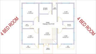 HOUSE PLAN DESIGN  EP 263  1000 SQUARE FEET 4 BHK HOUSE PLAN  LAYOUT PLAN