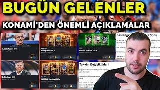 BUGÜN GELENLERPAKETLER & OYUNCULAR & EFOOTBALL 2025 İLE İLGİLİ DOLAYLI MESAJ  TARİH DEĞİŞİKLİKLERİ