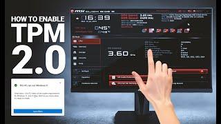 How To Enable TPM 2.0 MSI Motherboard  Turn on TPM 2.0 on Any Motherboard 100% Working