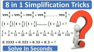 8 in 1 Simplification Trick  Maths Trick  imran sir maths