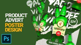 Create a Ads Poster Social Media Bottle Drink in Photoshop