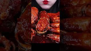 ASMR SPICY SEAFOOD 해물찜 먹방  SPICY ENOKI MUSHROOM 버섯 CHICKEN SHRIMP MUKBANG  #shorts #mukbang #asmr