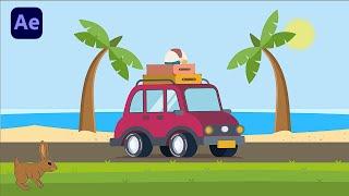 2D Car Scene Animation in After Effects Tutorials