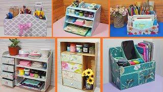 6 SIMPLE DIY ORGANIZERS FOR STORAGE FROM CARDBOARD BOXES HANDMADE CRAFT FROM CARDBOARD BOXES