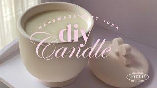 DIY Candle Jars with Jesmonite  aesthetic candle vessels Boowan Nicole molds  handmade gift ideas