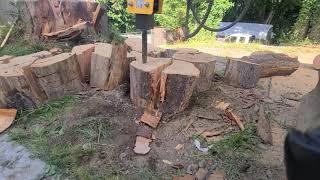 Splitting Wood with Excavator Mounted Hydraulic Breaker
