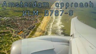 KLM Boeing 787 PH-BHI Turbulent Approach and Landing into Amsterdam with Wingflex 