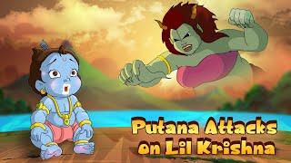 Krishna - Putana Attacks on Little Krishna  Fun Kids Videos