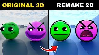 FIRE IN THE HOLE original VS 3D & 2D  Animation VS  ALL Geometry Dash  VS Meme COMPILATION