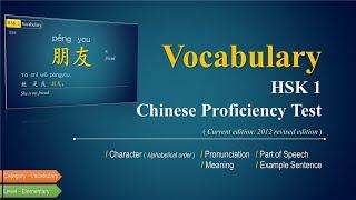 HSK1 Vocabulary Alphabetical Order - Learn 150 Basic Chinese Words  For Beginners