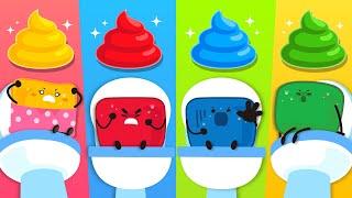 Colorful Poo Poo Song with Marshmallows  Rainbow Colors  + More Kids Songs  JunyTony