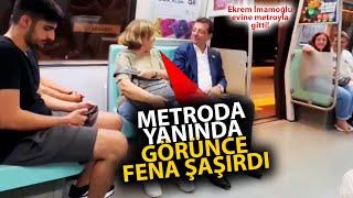 Ekrem İmamoğlu evine metroyla gitti Metroda yanında Ekrem İmamoğlunu gören vatandaş şaşırdı kaldı