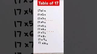 Awesome Trick for kids to learn table of 17 #trending #shorts #viralvideo #shortsfeed