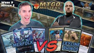 Merfolk vs Leyline Rhinos  MTG Modern  MTGO Masters  Week 9  Match 2