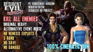 Resident Evil 3 Nemesis Kill All Enemies Alt. Event Route 100% Heavy No SaveDamage S Rank