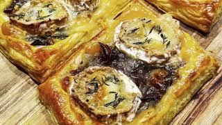 CARAMELISED BALSAMIC ONION & GOATS CHEESE PUFF PASTRY TART RECIPE