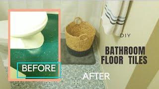 DIY BATHROOM FLOOR TILES  FLOOR POPS REVIEW  PROS & CONS RENTER FRIENDLY BATHROOM MAKEOVER