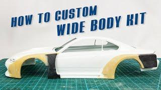 How to Custom make Wide Body  Fender Flares 124 scale model car. Tamiya Fujimi Aoshima Hasegawa