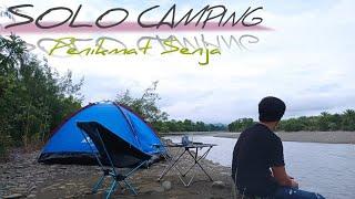 Solo camping. Penikmat senja di tepi sungai