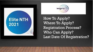 Wipro NLTH 2021 Announced  Application Link  Registration Process  TopEC