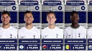 TOTTENHAM HOTSPUR PLAYERS SALARY SEASON 20232024