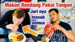 Reaksi Bule Makan Rendang Pakai Tangan & Sambal Matah Bali